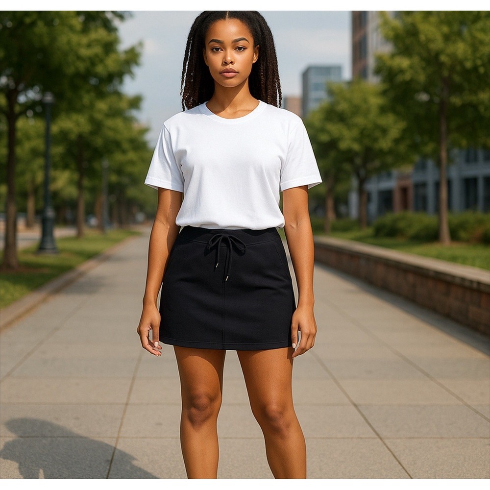 Tek Gear Skort Womens PXL Black‎ Mid Rise Relaxed Weekend Dry Tek Athletic New